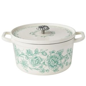 ❤️  2025 The Pioneer Woman Agatha Green Floral 5 Quart Cast Iron Dutch Ov…